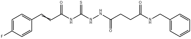 N-({2-[4-(benzylamino)-4-oxobutanoyl]hydrazino}carbonothioyl)-3-(4-fluorophenyl)acrylamide Struktur