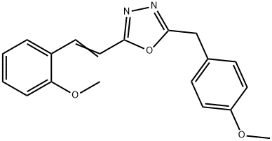 2-[(E)-2-(2-methoxyphenyl)ethenyl]-5-[(4-methoxyphenyl)methyl]-1,3,4-oxadiazole Struktur