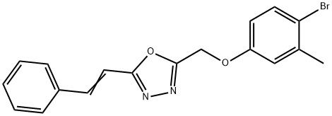 2-[(4-bromo-3-methylphenoxy)methyl]-5-(2-phenylvinyl)-1,3,4-oxadiazole Struktur