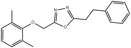 2-[(2,6-dimethylphenoxy)methyl]-5-(2-phenylethyl)-1,3,4-oxadiazole Struktur