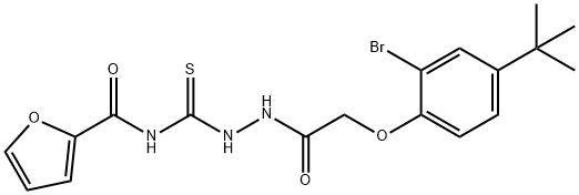 N-({2-[(2-bromo-4-tert-butylphenoxy)acetyl]hydrazino}carbonothioyl)-2-furamide Struktur