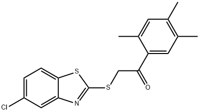 2-[(5-chloro-1,3-benzothiazol-2-yl)sulfanyl]-1-(2,4,5-trimethylphenyl)ethanone Struktur