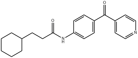 3-cyclohexyl-N-[4-(pyridine-4-carbonyl)phenyl]propanamide Struktur