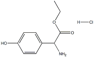 Benzeneacetic acid, alpha-amino-4-hydroxy-, ethyl ester, hydrochloride Struktur