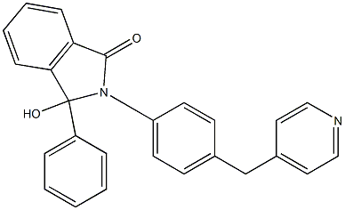 3-hydroxy-3-phenyl-2-[4-(pyridin-4-ylmethyl)phenyl]-2,3-dihydro-1H-isoindol-1-one Struktur