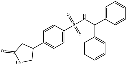 N-(diphenylmethyl)-4-(5-oxopyrrolidin-3-yl)benzenesulfonamide Struktur