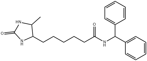 N-(diphenylmethyl)-6-(5-methyl-2-oxoimidazolidin-4-yl)hexanamide Struktur