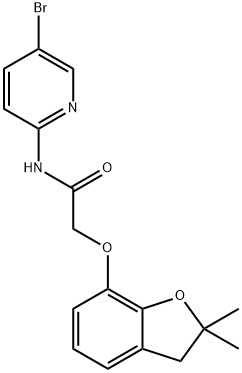 N-(5-bromopyridin-2-yl)-2-[(2,2-dimethyl-3H-1-benzofuran-7-yl)oxy]acetamide Struktur