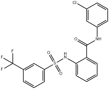 N-(3-chlorophenyl)-2-({[3-(trifluoromethyl)phenyl]sulfonyl}amino)benzamide Struktur