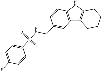 4-fluoro-N-((2,3,4,9-tetrahydro-1H-carbazol-6-yl)methyl)benzenesulfonamide Struktur