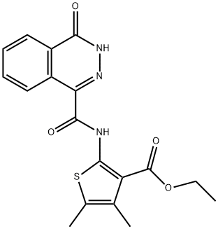 ethyl 4,5-dimethyl-2-{[(4-oxo-3,4-dihydrophthalazin-1-yl)carbonyl]amino}thiophene-3-carboxylate Struktur