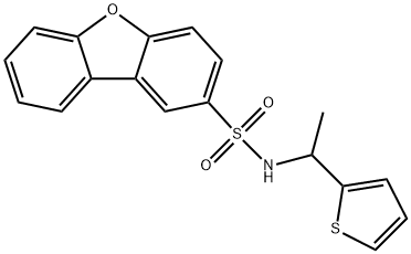 N-(1-thiophen-2-ylethyl)dibenzofuran-2-sulfonamide Struktur