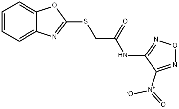 2-(1,3-benzoxazol-2-ylsulfanyl)-N-(4-nitro-1,2,5-oxadiazol-3-yl)acetamide Struktur