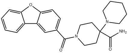 1'-(dibenzo[b,d]furan-2-ylcarbonyl)-1,4'-bipiperidine-4'-carboxamide Struktur