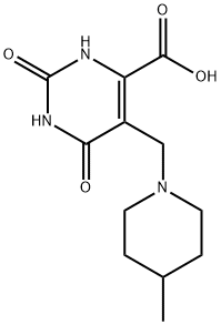 5-(4-Methyl-piperidin-1-ylmethyl)-2,6-dioxo-1,2,3,6-tetrahydro-pyrimidine-4-carboxylic acid Struktur