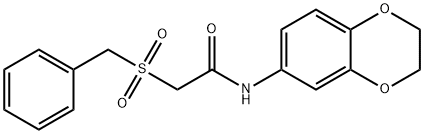 2-benzylsulfonyl-N-(2,3-dihydro-1,4-benzodioxin-6-yl)acetamide Struktur