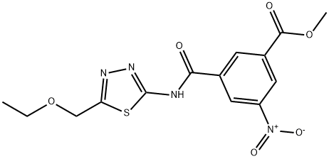 methyl 3-{[5-(ethoxymethyl)-1,3,4-thiadiazol-2-yl]carbamoyl}-5-nitrobenzoate Struktur