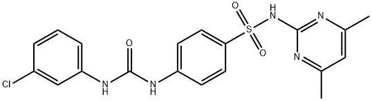 4-({[(3-chlorophenyl)amino]carbonyl}amino)-N-(4,6-dimethyl-2-pyrimidinyl)benzenesulfonamide Struktur