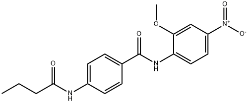 4-(butanoylamino)-N-(2-methoxy-4-nitrophenyl)benzamide Struktur