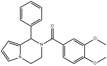 (3,4-dimethoxyphenyl)-(1-phenyl-3,4-dihydro-1H-pyrrolo[1,2-a]pyrazin-2-yl)methanone Struktur