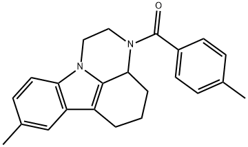 (8-Methyl-1,2,3a,4,5,6-hexahydro-pyrazino[3,2,1-jk]carbazol-3-yl)-p-tolyl-methanone Struktur