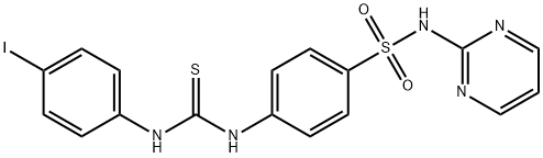 1-(4-iodophenyl)-3-[4-(pyrimidin-2-ylsulfamoyl)phenyl]thiourea Struktur