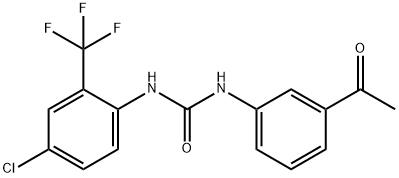 1-(3-acetylphenyl)-3-[4-chloro-2-(trifluoromethyl)phenyl]urea Struktur