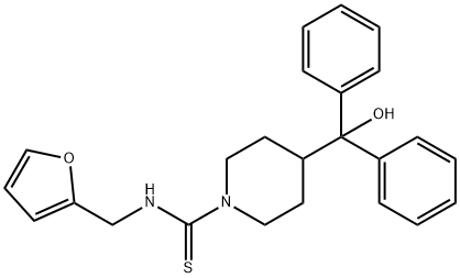 N-(furan-2-ylmethyl)-4-[hydroxy(diphenyl)methyl]piperidine-1-carbothioamide Struktur