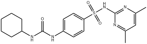 1-cyclohexyl-3-[4-[(4,6-dimethylpyrimidin-2-yl)sulfamoyl]phenyl]urea Struktur