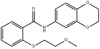 N-(2,3-dihydro-1,4-benzodioxin-6-yl)-2-(2-methoxyethylsulfanyl)benzamide Struktur