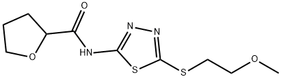 N-{5-[(2-methoxyethyl)sulfanyl]-1,3,4-thiadiazol-2-yl}tetrahydrofuran-2-carboxamide Struktur