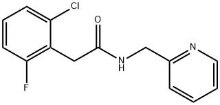 2-(2-chloro-6-fluorophenyl)-N-(pyridin-2-ylmethyl)acetamide Struktur