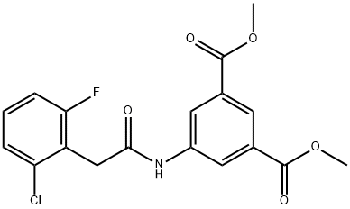 dimethyl 5-{[(2-chloro-6-fluorophenyl)acetyl]amino}benzene-1,3-dicarboxylate Struktur