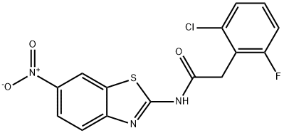 2-(2-chloro-6-fluorophenyl)-N-(6-nitro-1,3-benzothiazol-2-yl)acetamide Struktur