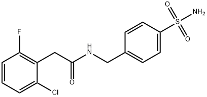 2-(2-chloro-6-fluorophenyl)-N-[(4-sulfamoylphenyl)methyl]acetamide Struktur