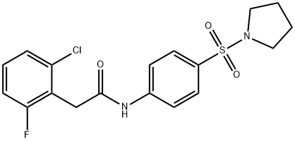 2-(2-chloro-6-fluorophenyl)-N-(4-pyrrolidin-1-ylsulfonylphenyl)acetamide Struktur