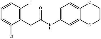 2-(2-chloro-6-fluorophenyl)-N-(2,3-dihydro-1,4-benzodioxin-6-yl)acetamide Struktur