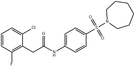 N-[4-(azepan-1-ylsulfonyl)phenyl]-2-(2-chloro-6-fluorophenyl)acetamide Struktur