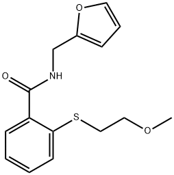 N-(furan-2-ylmethyl)-2-(2-methoxyethylsulfanyl)benzamide Struktur