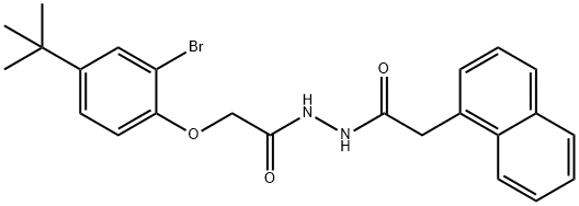 2-(2-bromo-4-tert-butylphenoxy)-N'-(1-naphthylacetyl)acetohydrazide Struktur