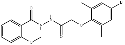 N'-[(4-bromo-2,6-dimethylphenoxy)acetyl]-2-methoxybenzohydrazide Struktur