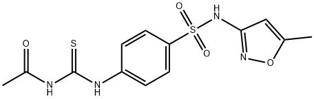 N-[[4-[(5-methyl-1,2-oxazol-3-yl)sulfamoyl]phenyl]carbamothioyl]acetamide Struktur