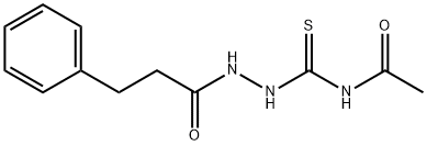 N-{[2-(3-phenylpropanoyl)hydrazino]carbonothioyl}acetamide Struktur