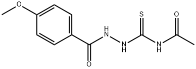 N-{[2-(4-methoxybenzoyl)hydrazino]carbonothioyl}acetamide Struktur