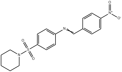 N-(4-nitrobenzylidene)-4-(1-piperidinylsulfonyl)aniline Struktur