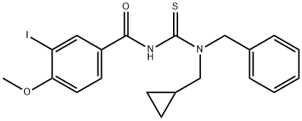 N-{[benzyl(cyclopropylmethyl)amino]carbonothioyl}-3-iodo-4-methoxybenzamide Struktur