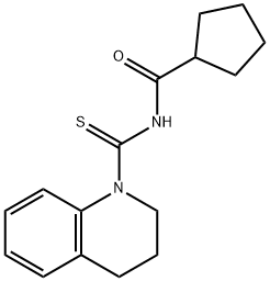 N-(3,4-dihydro-1(2H)-quinolinylcarbonothioyl)cyclopentanecarboxamide Struktur