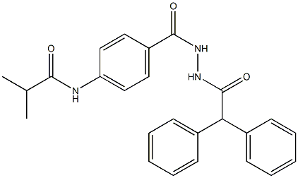 N-[4-[[(2,2-diphenylacetyl)amino]carbamoyl]phenyl]-2-methylpropanamide Struktur