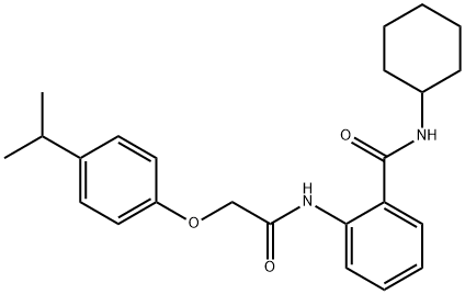 N-cyclohexyl-2-[[2-(4-propan-2-ylphenoxy)acetyl]amino]benzamide Struktur