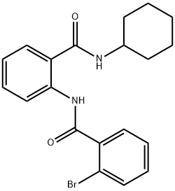 2-bromo-N-{2-[(cyclohexylamino)carbonyl]phenyl}benzamide Struktur